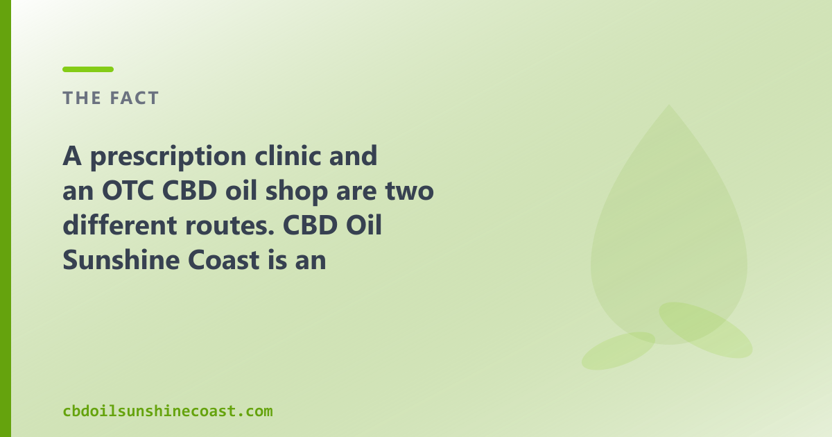 Polln: clinic model — CBD Oil Sunshine Coast: OTC shop — two routes in Sunshine Coast